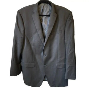 Calvin Klein Lord & Taylor Men's 44L Slim Fit Suit Blazer Jacket Gray 100% Wool